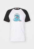 Santa Cruz Screaming Wave Raglan T-Shirt White/Black - Bob Gnarly Surf