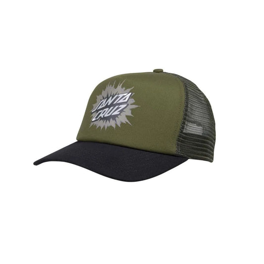 Santa Cruz Trucker Cap Burst Oval Dot Meshback Kelp - Bob Gnarly Surf