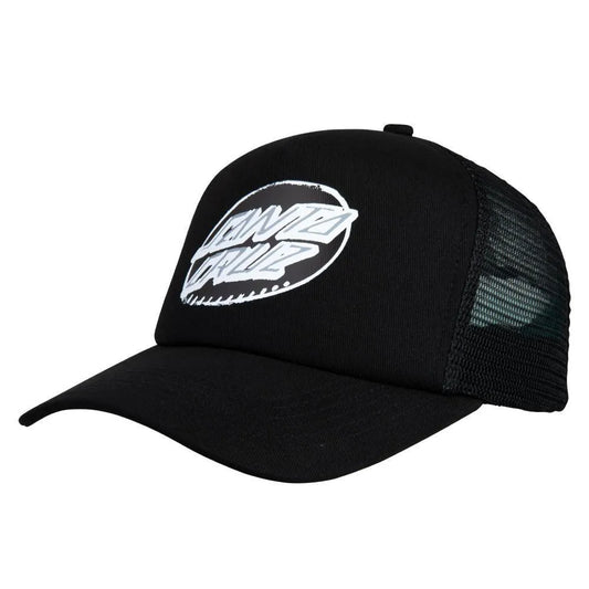 Santa Cruz Trucker Cap Creep Dot Meshback Black - Bob Gnarly Surf