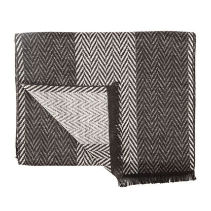 Black & White Herringbone Bamboo Scarf Scarves Swole Panda