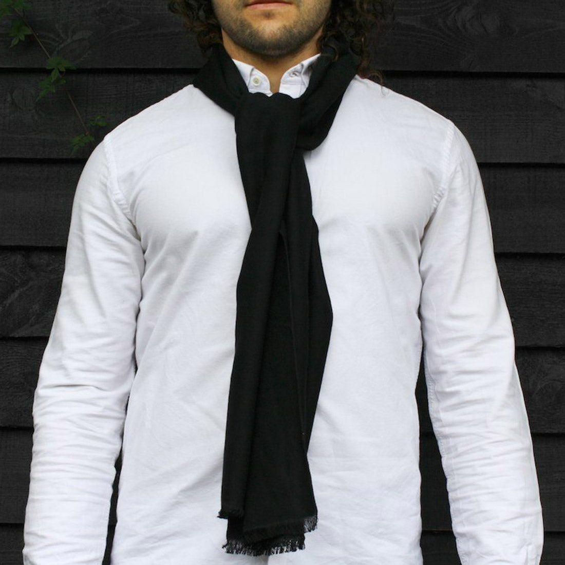 Jet Black Bamboo Scarf Scarves Swole Panda
