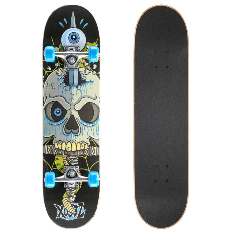 Xootz Doublekick Street Skateboard - Snake Skull 31" Skateboards Xootz
