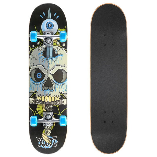Xootz Doublekick Street Skateboard - Snake Skull 31"