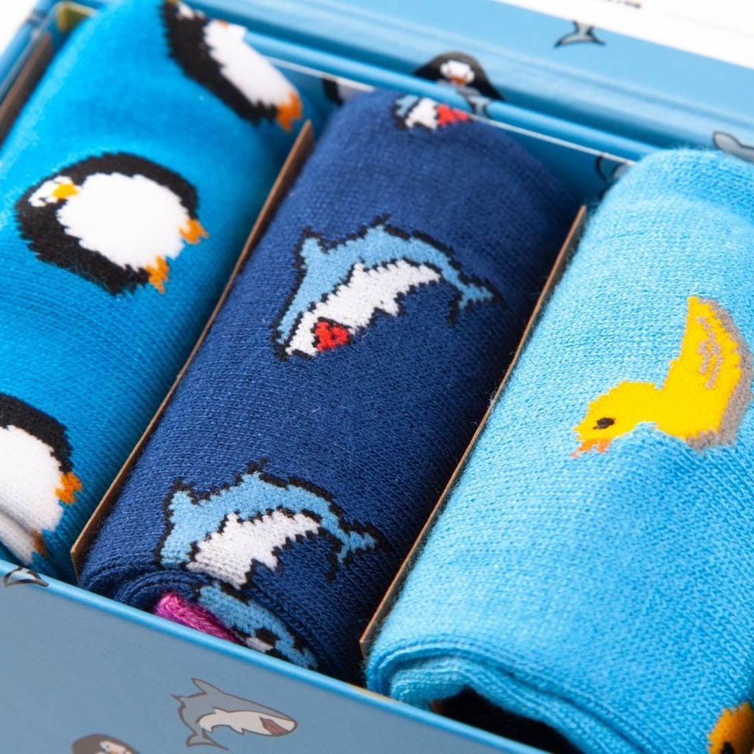 Animal Sock Box - 3 Pairs of Bamboo Socks (His) Sock Gift Box Swole Panda