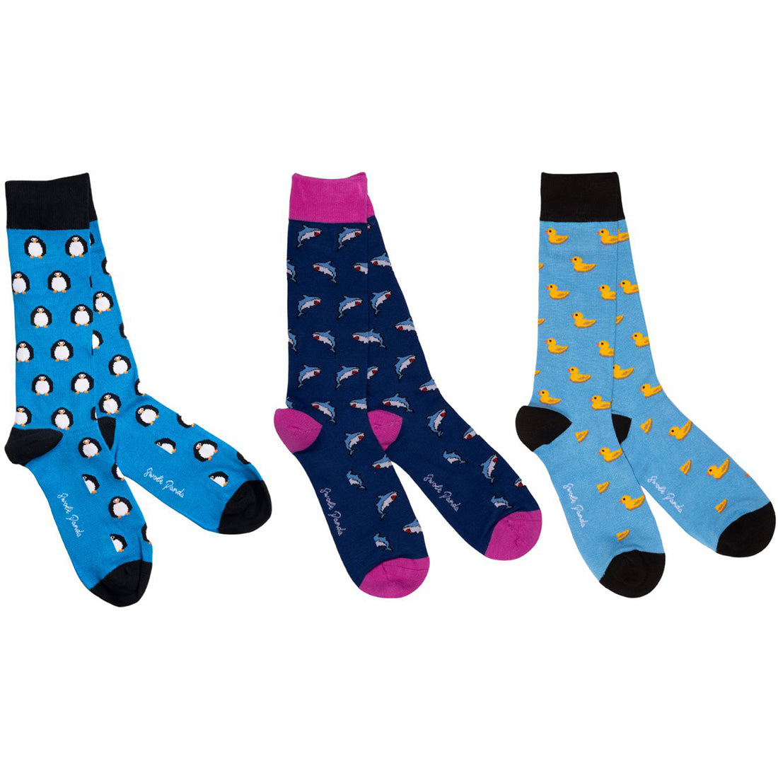 Animal Sock Box - 3 Pairs of Bamboo Socks (His) Sock Gift Box Swole Panda