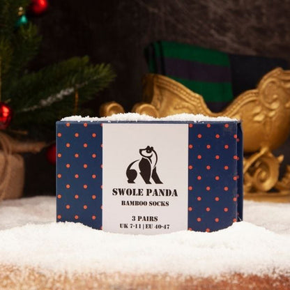 Orange and Blue Sock Box - 3 Pairs of Bamboo Socks (His) Sock Gift Box Swole Panda