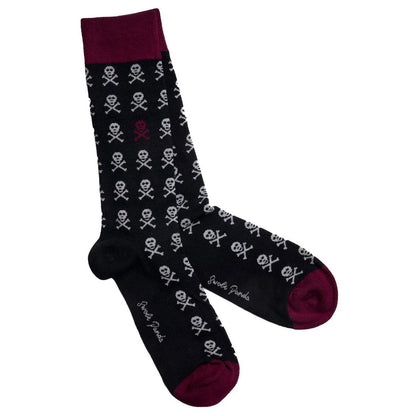 Black Skull Bamboo Socks Socks Swole Panda UK 7-11 (US 8-12 / EU 40-47)