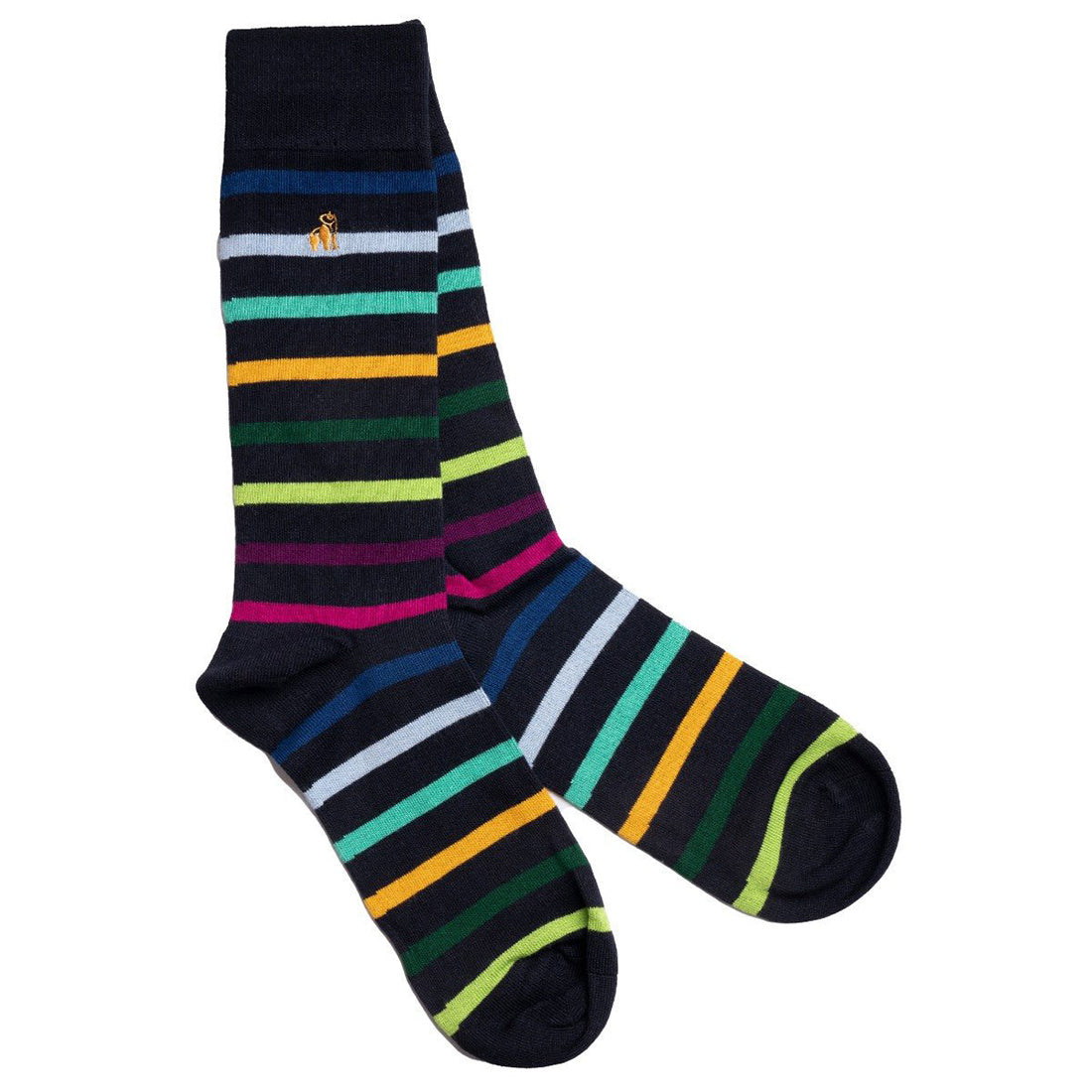 Black Small Striped Bamboo Socks Socks Swole Panda