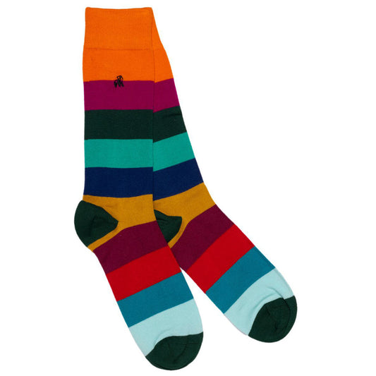 Block Striped Bamboo Socks Socks Swole Panda