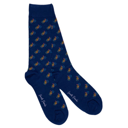 Blue Bicycle Bamboo Socks (Comfort Cuff) Socks Swole Panda
