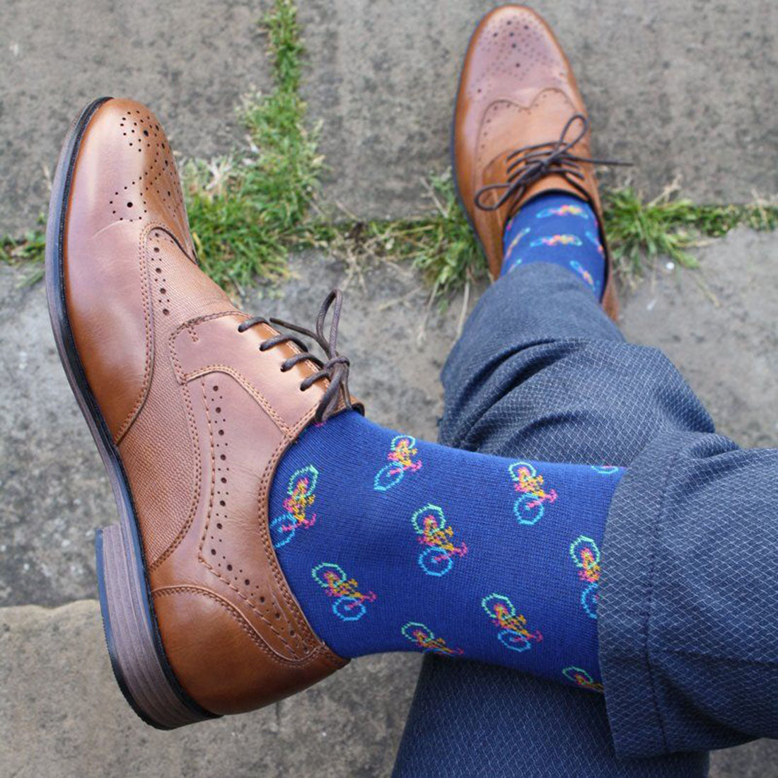 Blue Bicycle Bamboo Socks Socks Swole Panda
