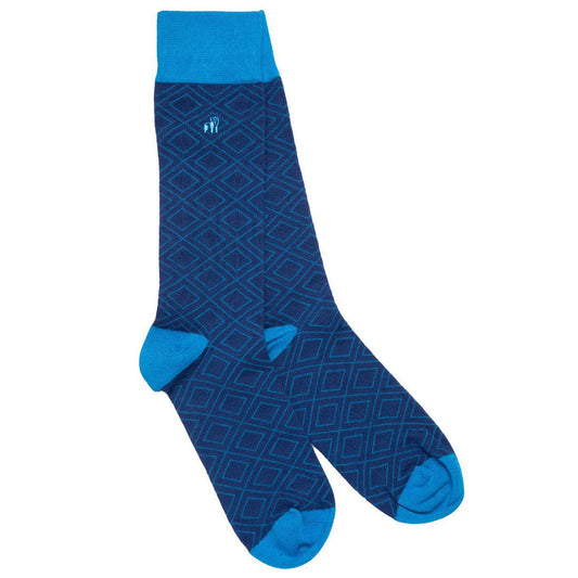 Blue Diamond Bamboo Socks Socks Swole Panda