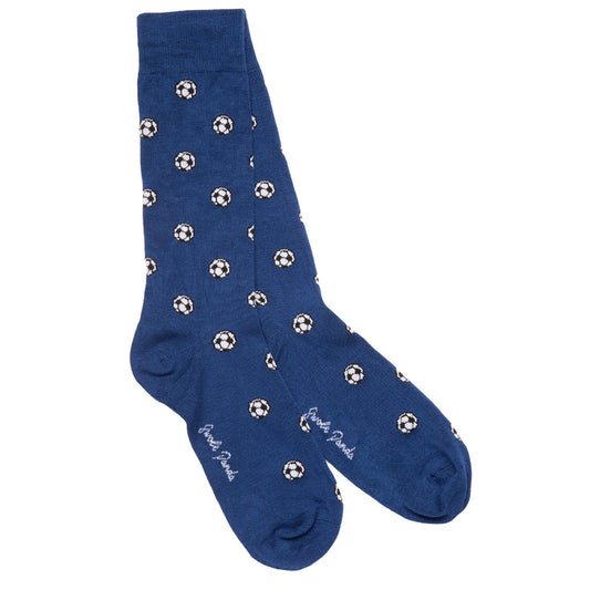 Blue Football Bamboo Socks Socks Swole Panda UK 7-11 (US 8-12 / EU 40-47)