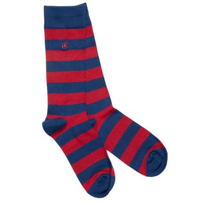 Burgundy Striped Bamboo Socks Socks Swole Panda