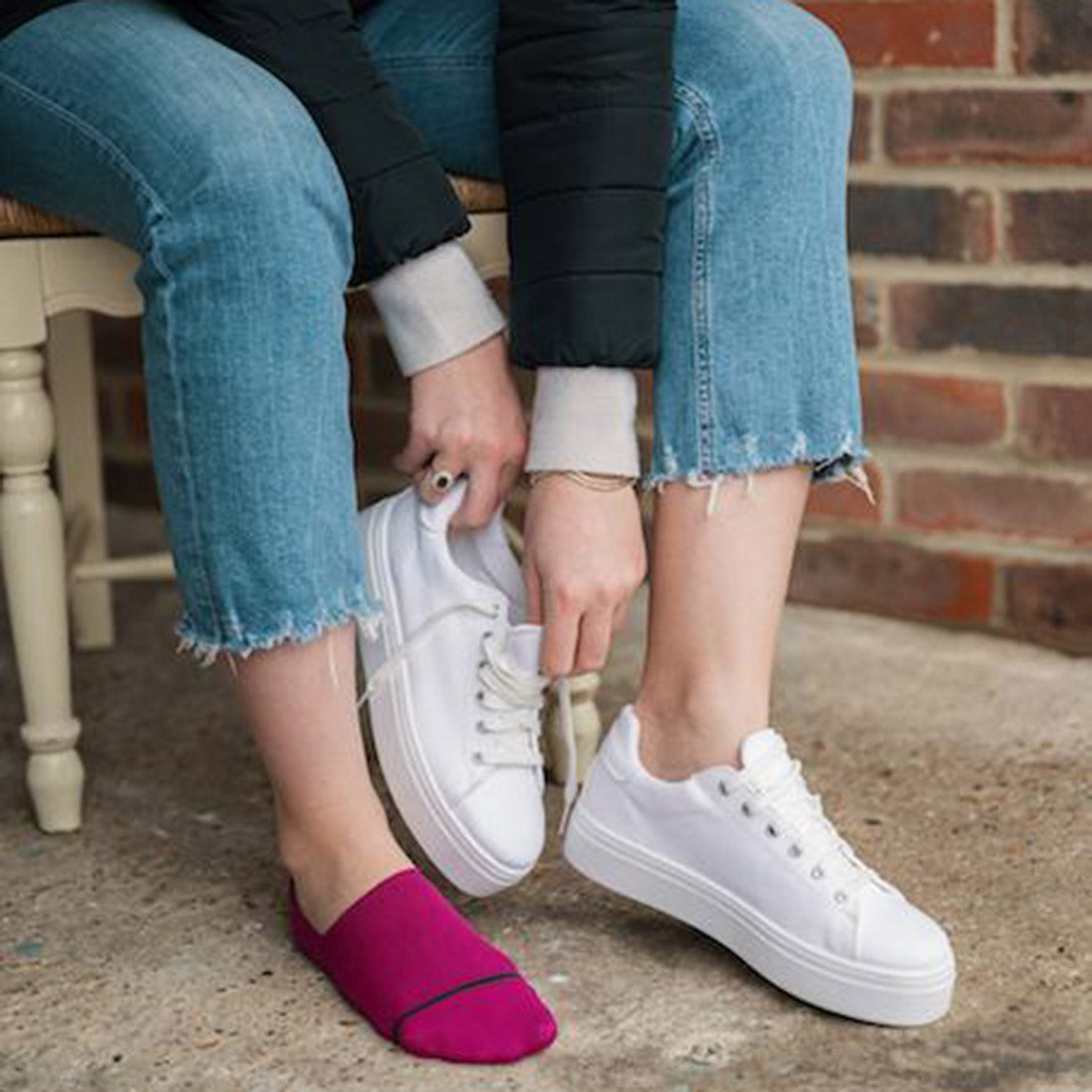 Cerise "No-Show" Bamboo Socks Socks Swole Panda