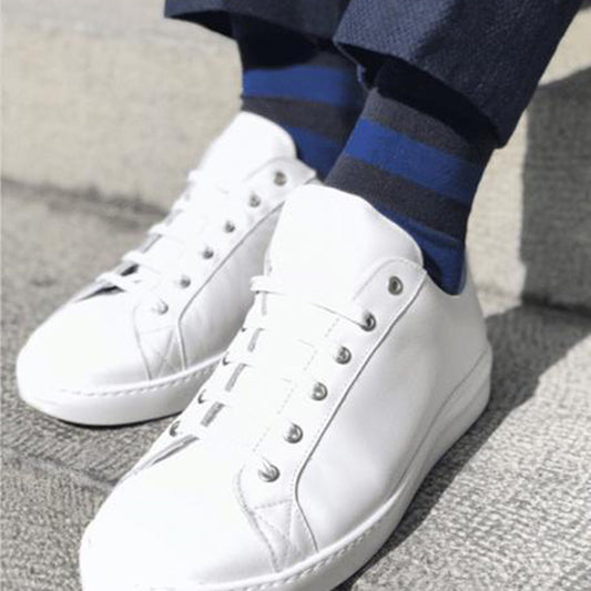 Charcoal Striped Bamboo Socks (Comfort Cuff) Socks Swole Panda