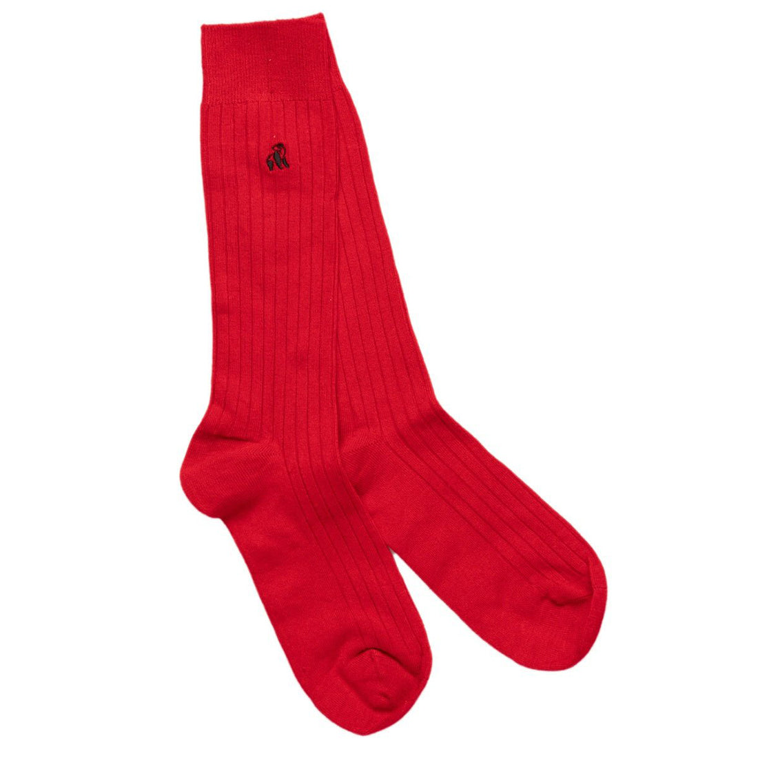 Classic Red Bamboo Socks (Comfort Cuff) Socks Swole Panda
