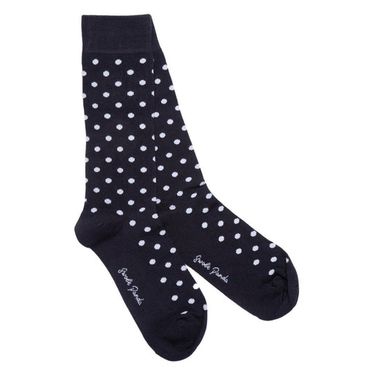 Navy Polka Dot Bamboo Socks Socks Swole Panda