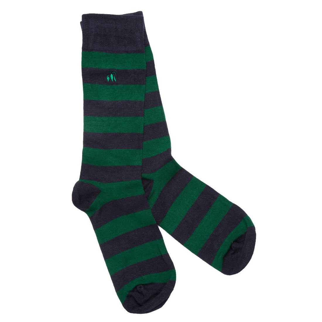 Racing Green Striped Bamboo Socks Socks Swole Panda