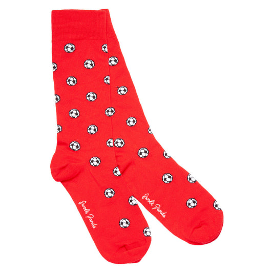 Red Football Bamboo Socks Socks Swole Panda