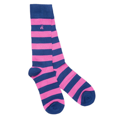 Rich Pink Striped Bamboo Socks Socks Swole Panda UK 7-11 (US 8-12 / EU 40-47)