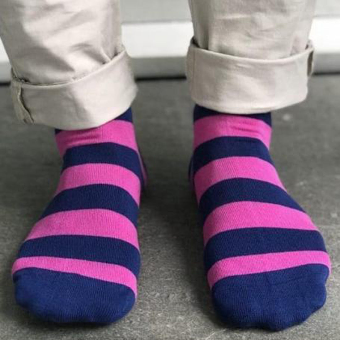 Rich Pink Striped Bamboo Socks Socks Swole Panda