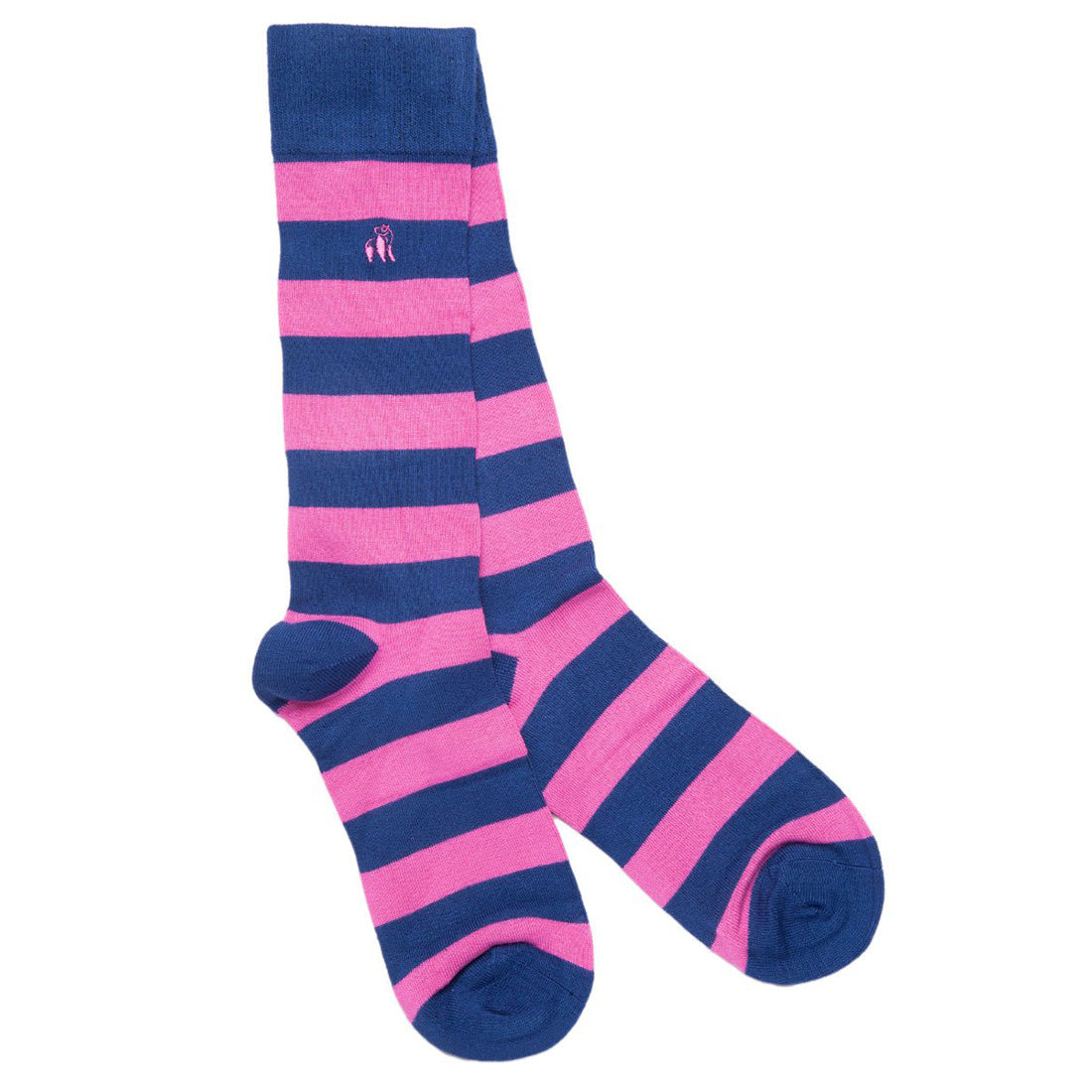 Rich Pink Striped Bamboo Socks (Comfort Cuff) Socks Swole Panda UK 4-7 (US 5-7.5 / EU 37-40)