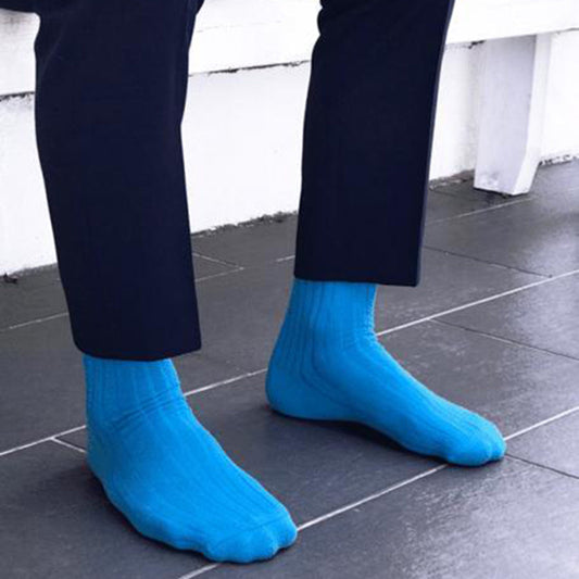 Sky Blue Bamboo Socks (Comfort Cuff) Socks Swole Panda