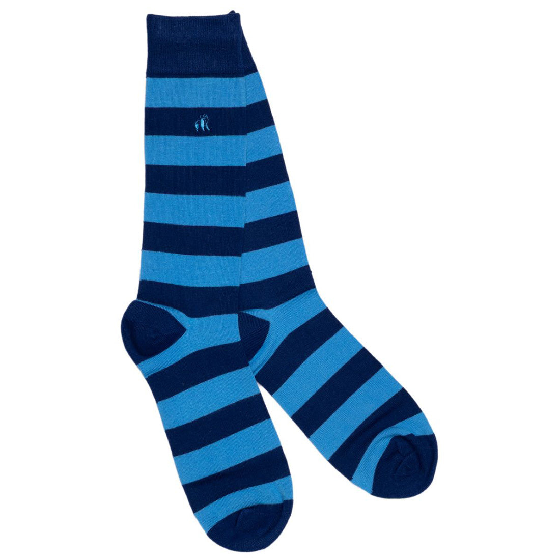 Sky Blue Striped Bamboo Socks Socks Swole Panda UK 4-7 (US 5-7.5 / EU 37-40)