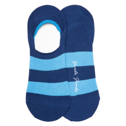 Sky Blue Striped "No-Show" Bamboo Socks Socks Swole Panda UK 7-11 (US 8-12 / EU 40-47)
