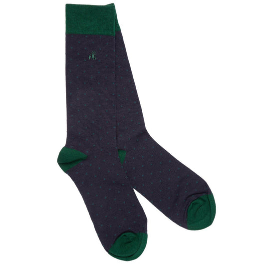 Spotted Navy Bamboo Socks Socks Swole Panda UK 4-7 (US 5-7.5 / EU 37-40)