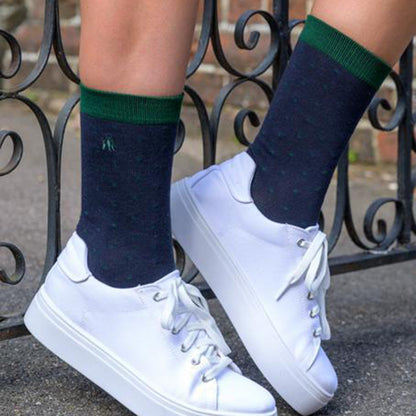 Spotted Navy Bamboo Socks Socks Swole Panda
