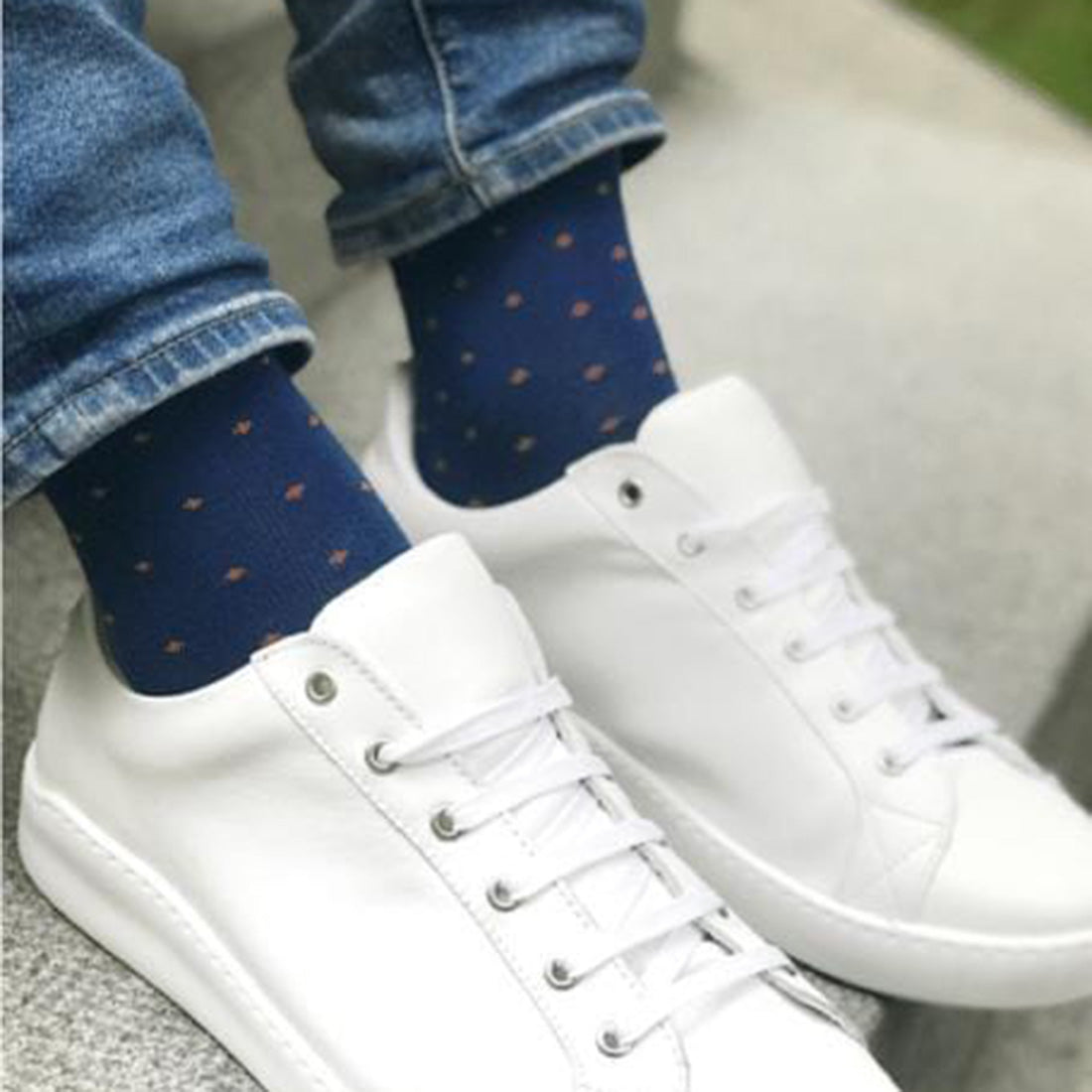 Spotted Orange Bamboo Socks Socks Swole Panda