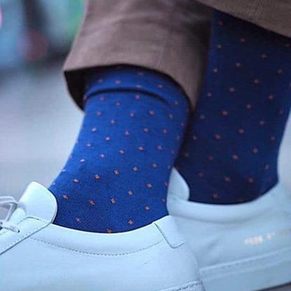 Spotted Orange Bamboo Socks (Comfort Cuff) Socks Swole Panda