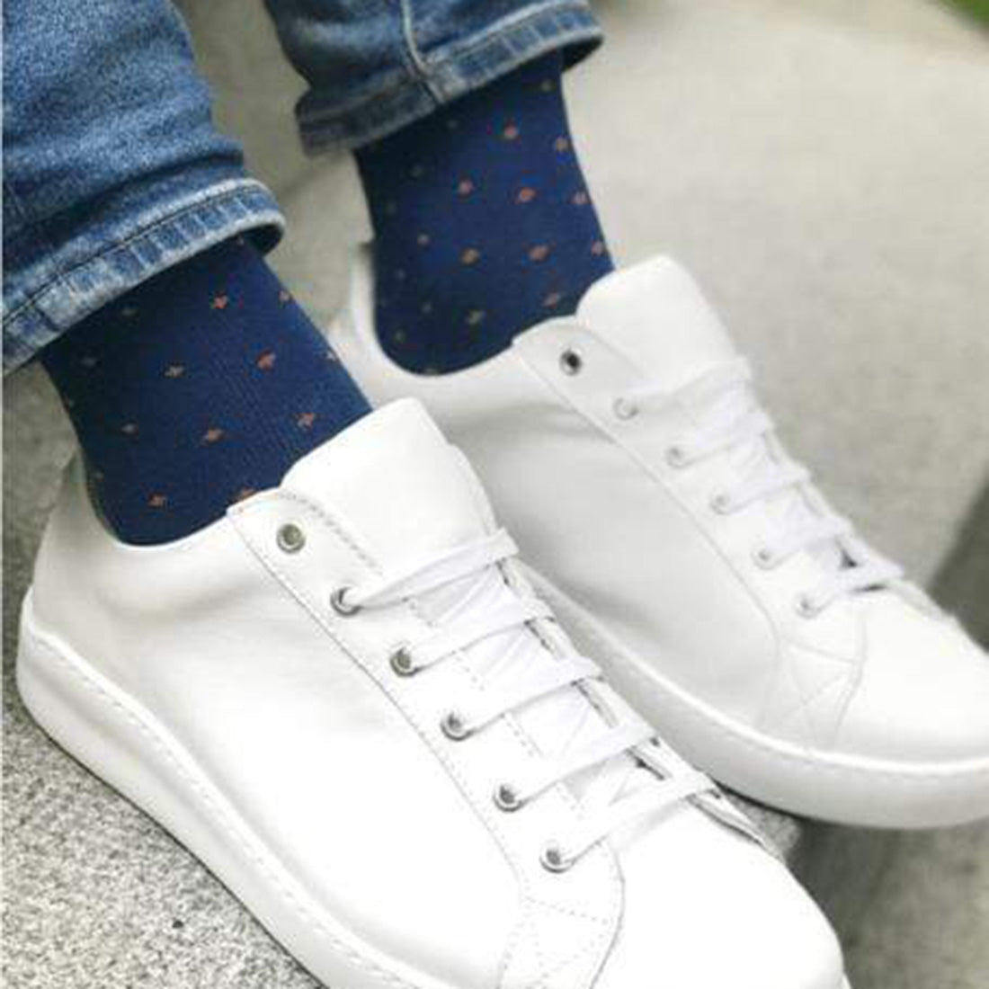 Spotted Orange Bamboo Socks (Comfort Cuff) Socks Swole Panda