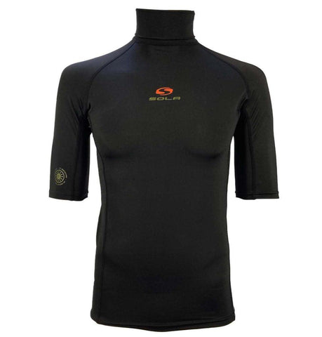 Sola Adult Unisex Super Stretch UV Rash Vest Black - Bob Gnarly Surf