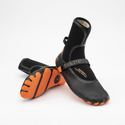 Solite 5mm Custom Pro 2.0 Boots Black/Orange - Bob Gnarly Surf