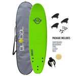 Surfworx Hellcat Mini Mal Foam surfboard 7ft 0 Green Package 7'0