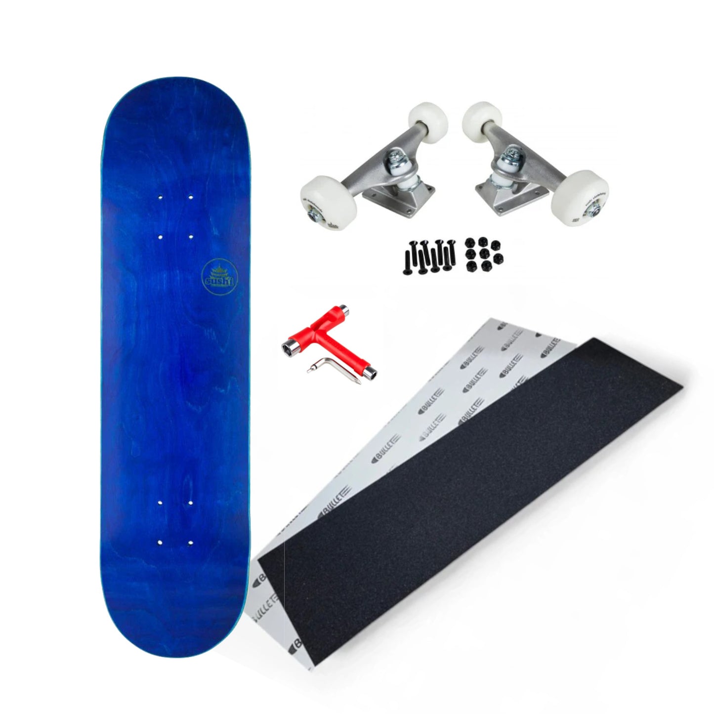 Sushi Pagoda 8" Blue Complete Skateboard Kit + FREE SKATE TOOL Skateboards Bob Gnarly Surf