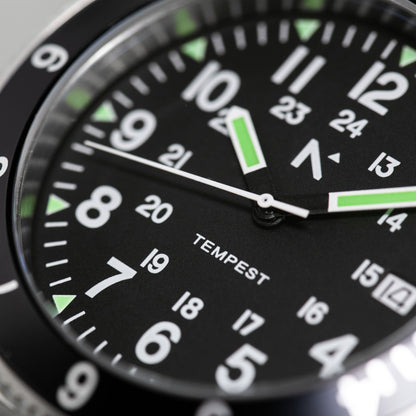 'Tempest' Quartz Navigator Watch (40mm) | Seal Black Watches Rotate North