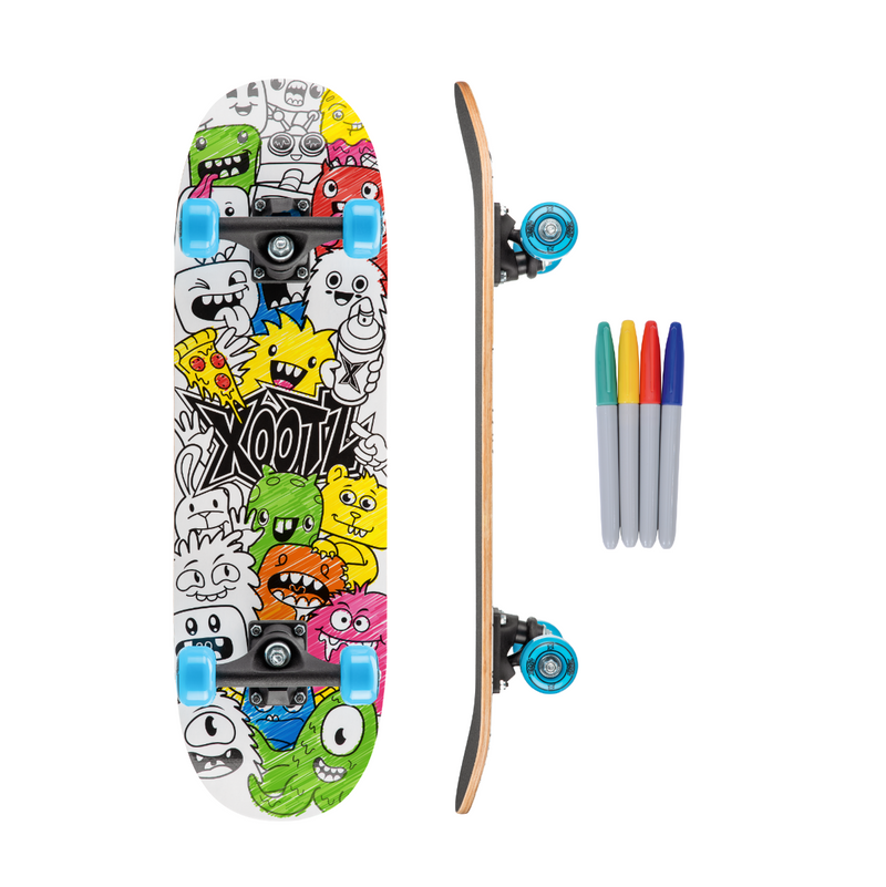 Xootz Doublekick Street Skateboard - Sketch Ya Deck 28" Skateboards Xootz