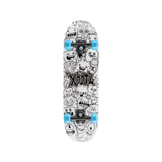 Xootz Doublekick Street Skateboard - Sketch Ya Deck 28"