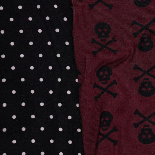 Bamboo Boxers 2 Pack - Skulls / Black & White Spot Underwear Swole Panda