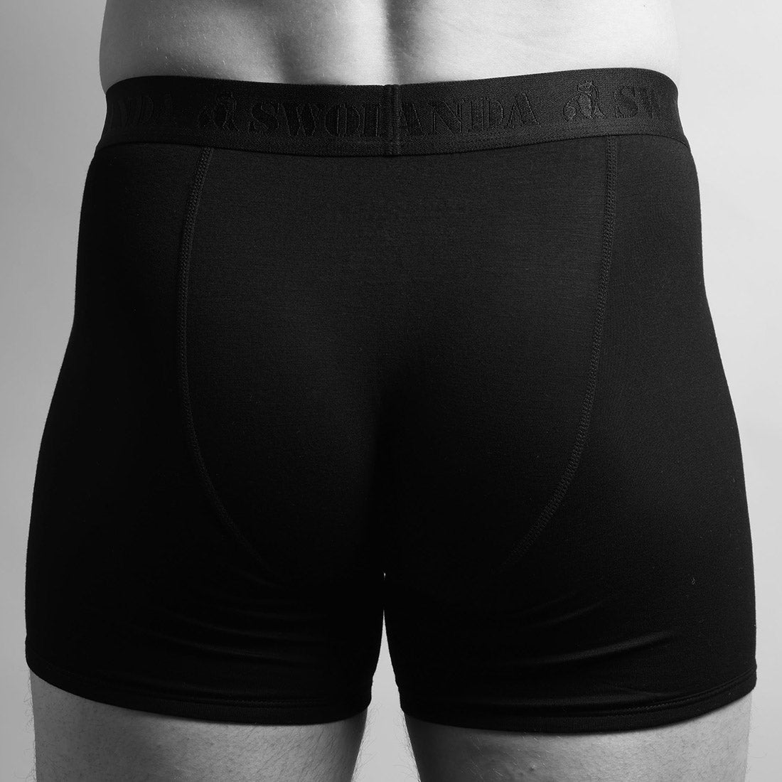 Bamboo Boxers - Black / Black Band Underwear Swole Panda