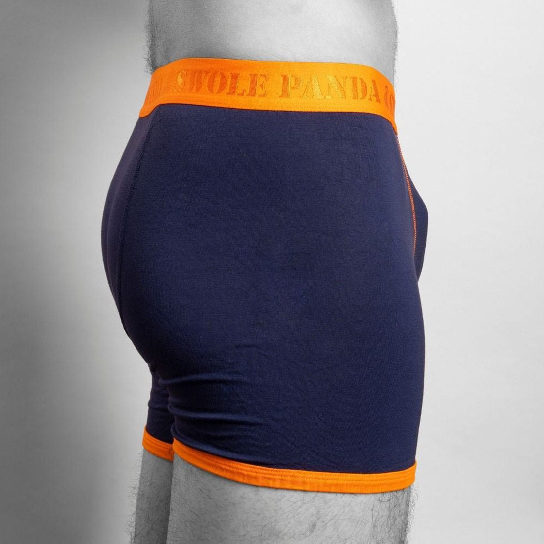 Bamboo Boxers - Navy / Orange Band Underwear Swole Panda