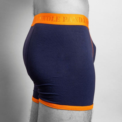 Bamboo Boxers - Navy / Orange Band Underwear Swole Panda
