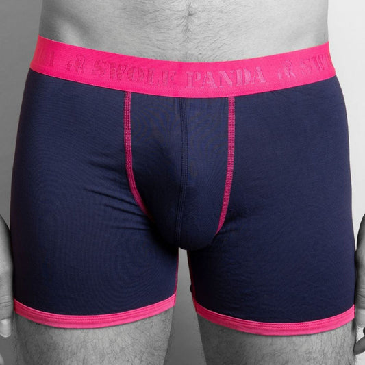 Bamboo Boxers - Navy / Pink Band Underwear Swole Panda