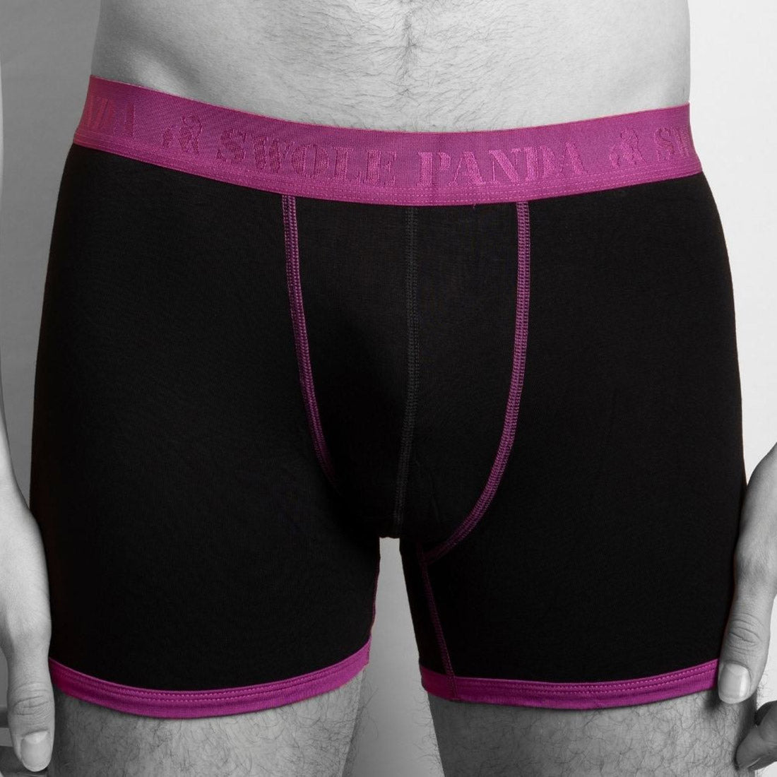Bamboo Boxers - Navy / Purple Band Underwear Swole Panda