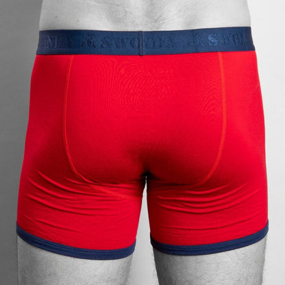 Bamboo Boxers - Red / Blue Band Underwear Swole Panda