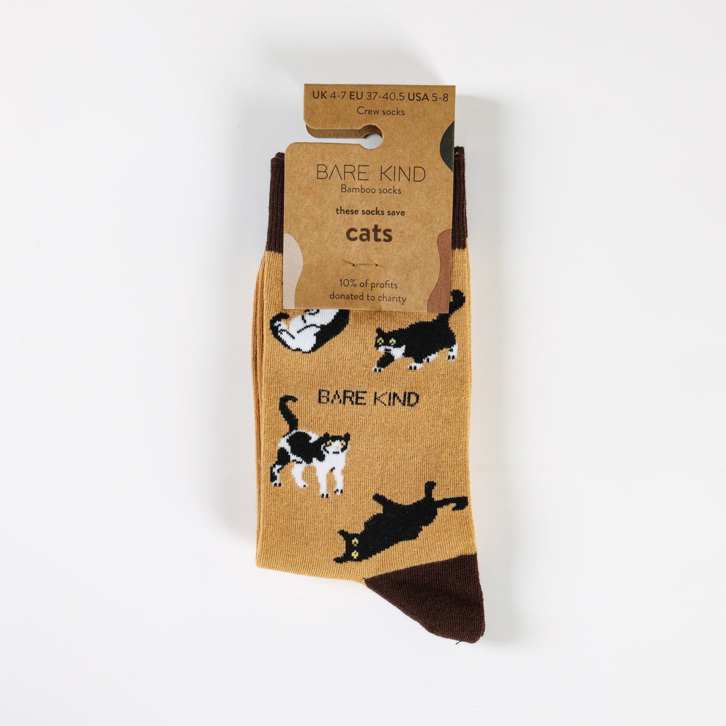 Save the Brown Cat Bamboo Socks Socks Bare Kind